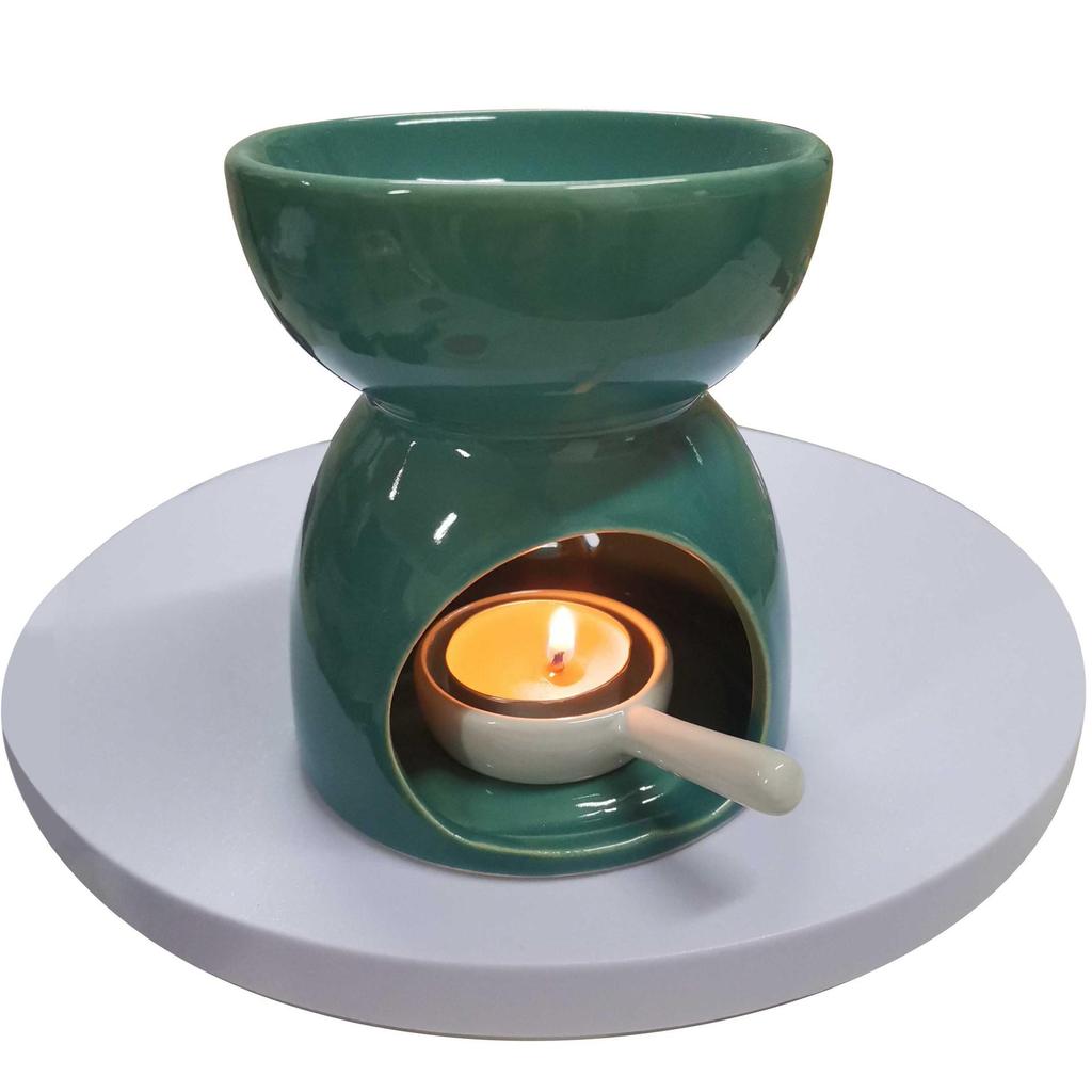 Ceramic Candle Holder with Handle and Flat Bottom