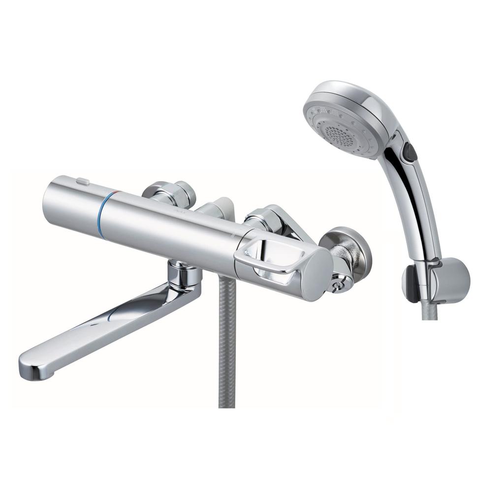 LIXIL Bathroom Faucet with Plated General Shower Bath Mixing Ultra Fine INAX Thermostat, RBF-916W (Plated Handle, Switch, Eco-Full Multi-Function