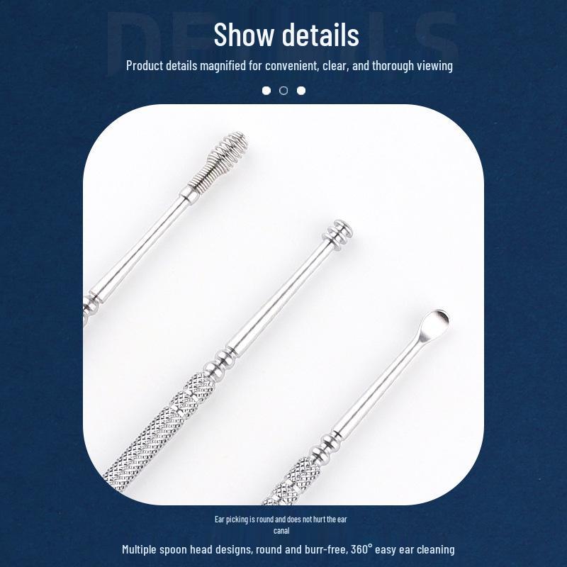 Stainless Steel Double-Headed Spring Ear Cleaner Tool