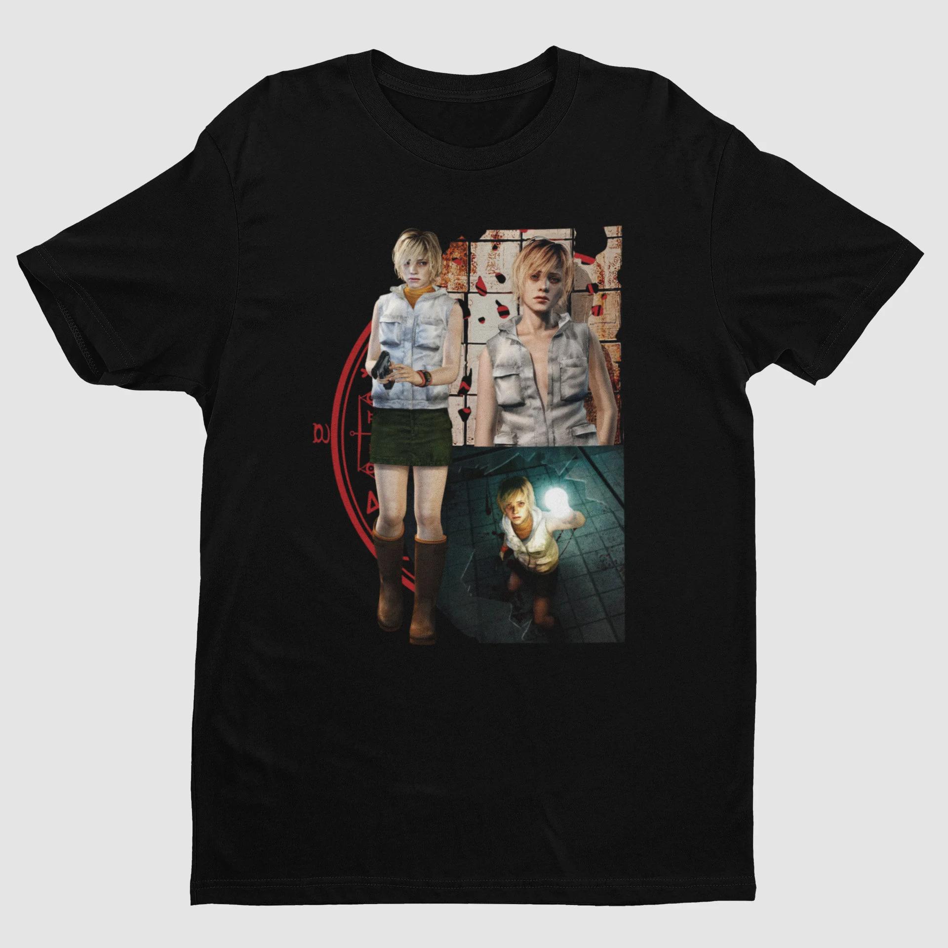 

Silent Hill 3 Heather Mason T-shirt A Collage Art Print Pattern T-shirt for Daily Street Fashion Styling S