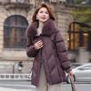 YAYA 2025 Winter Women's Mid-Length Down Jacket with Fox Fur Collar