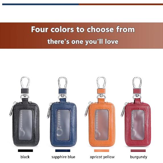 vvag Premium Car Key Fob Case Genuine Leather Car Smart Key fob Holder Car Remote Keychain Bag Universal