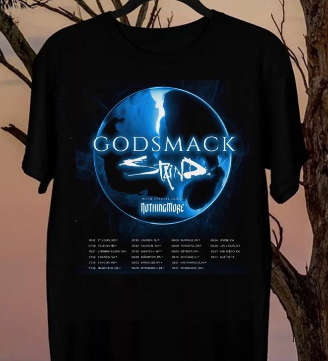 Godsmack + Staind Summer Tour Black All Size Shirt Unisex T-Shirt S
