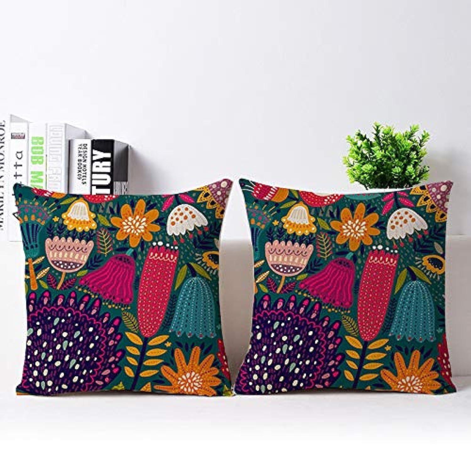 

Purple Tree Ethnic Printed Jute Cushion Covers (16X16 Inches) Pack of 2 (Jute, Lr149) 16X16 Inches