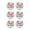 6Pcs Happy Birthday Thank You Sticker Set Cute Party Decals for Gift Wrapping Cards Kindergarten Crafts Colorful Birthday Stickers for Celebration