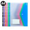 6pcs Plastic Envelope With Adhesive Snaps & 11 Holes File Folder Expansion Bag For 2/3/4 Ring A4 File Bag File Bag School Office