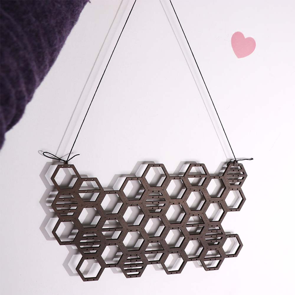 Storage Rack Honeycomb Earring Organizer Wall Mounted Jewelry Organizer  Women Girls