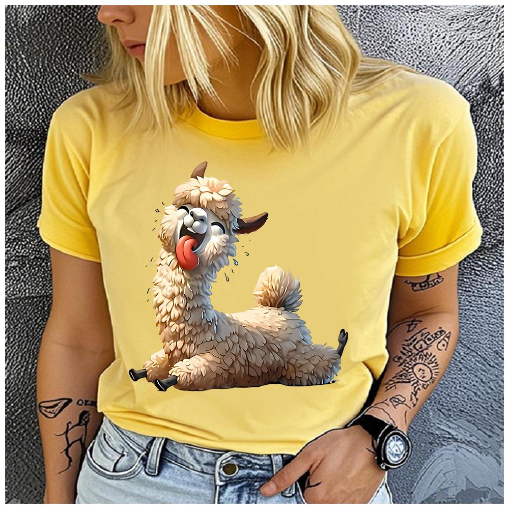 Cotton Bunny Moon and Star Print Casual Tee Womens Daily Outdoor T Shirt Summer Travel Holiday Gift Family Gathering