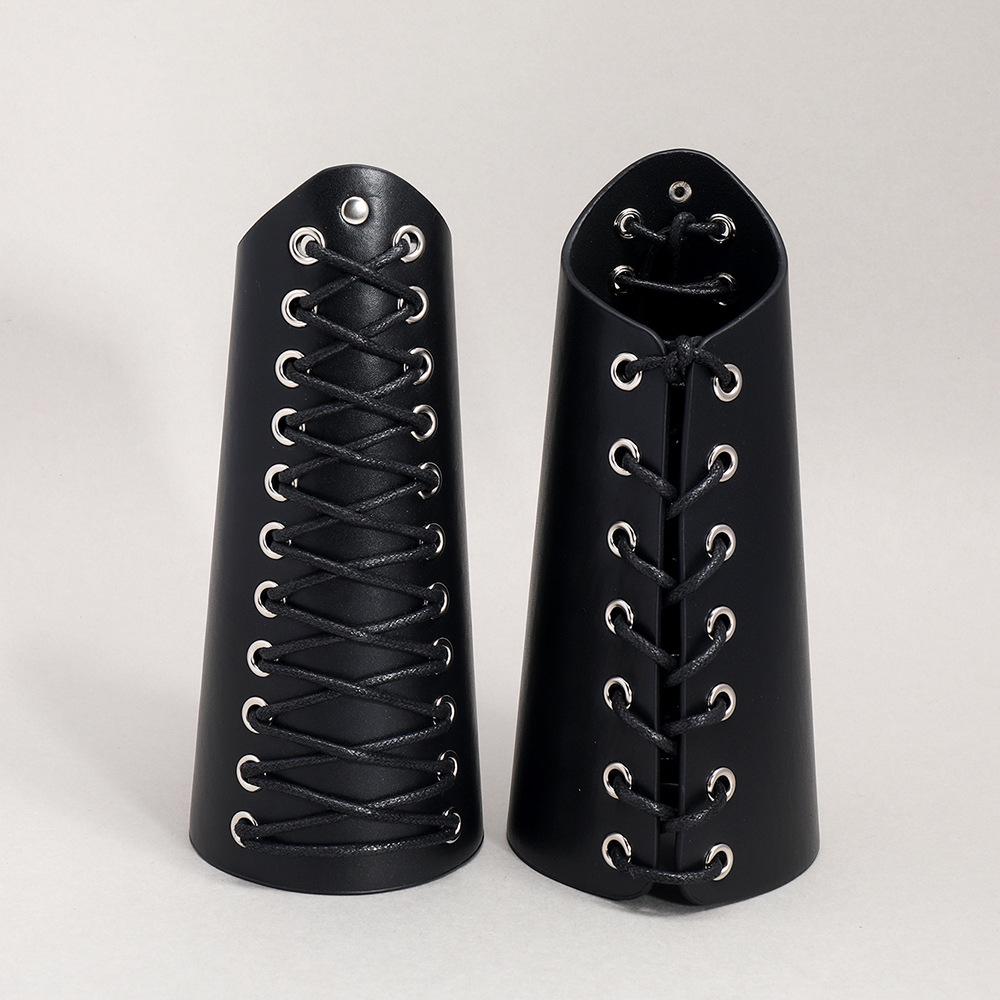 European & American Punk Rock Leather Bracelet - Braided Cord Wristband for Motorcycle Riding