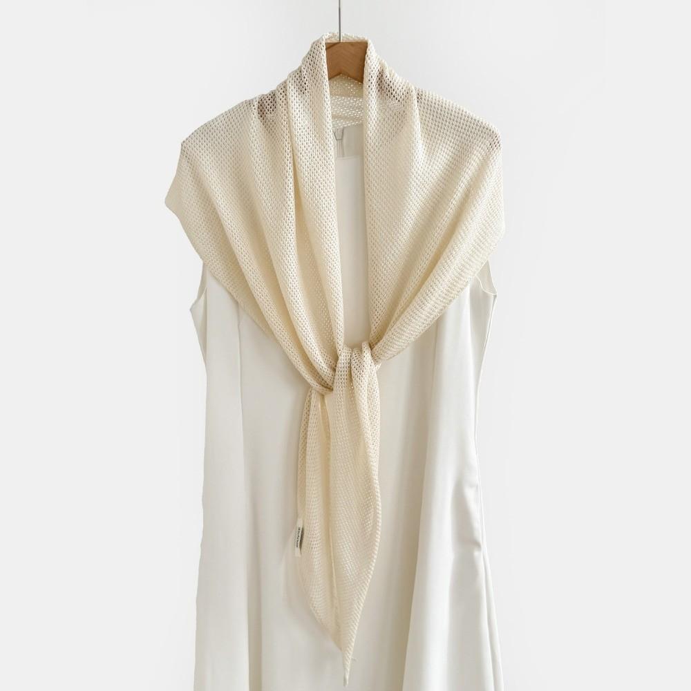 Solid Color Mesh Shawl 190×60cm Air-Conditioning Shawl  Spring Summer for Women