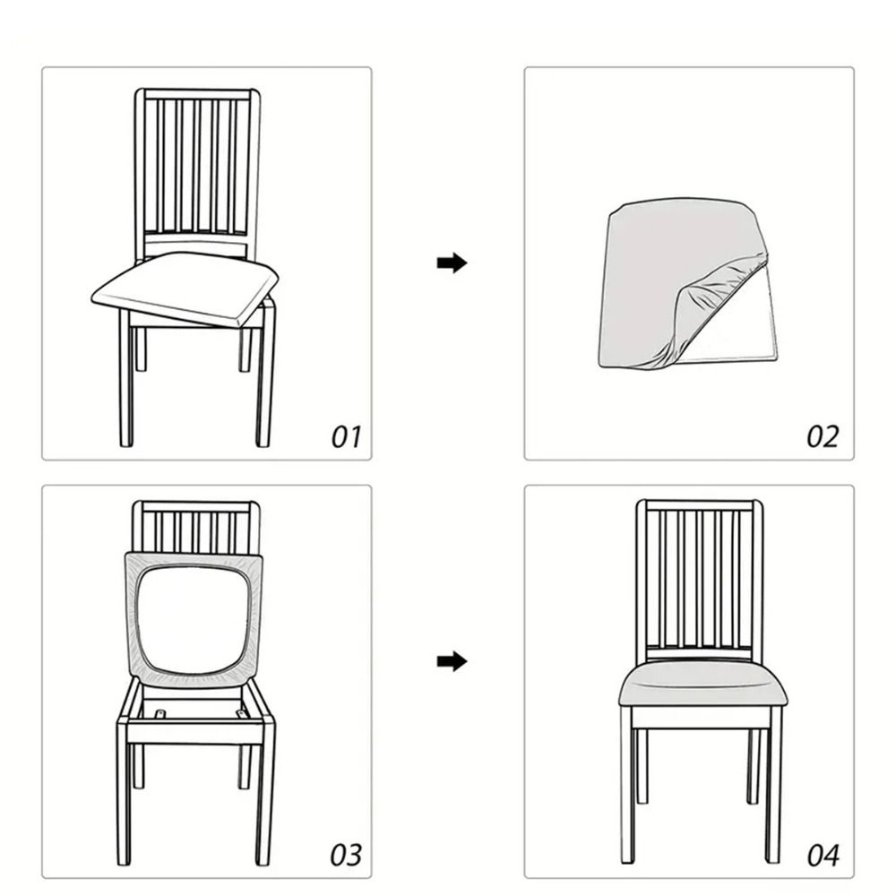Modern Velvet Dining Chair Cover Elastic Anti-slip Chair Cushion Cover Soft Dust-proof Seat Cover for Home&Hotel Decoration