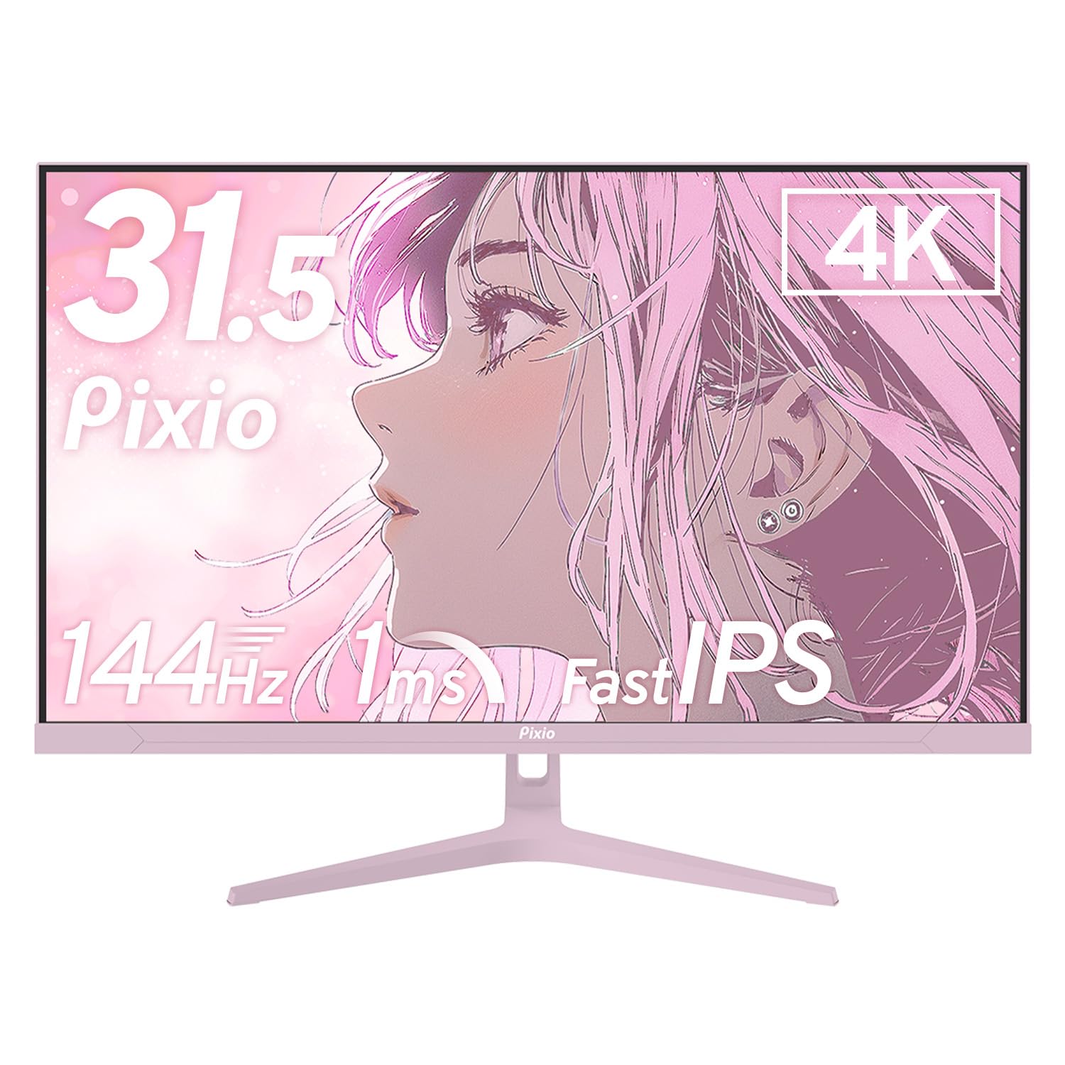 Monitor de jogos Pixio PX32U Wave Pastel Pink 4K 32 polegadas 144Hz Fast IPS Pastel Pink HDR Garantia de 2 anos Pixio