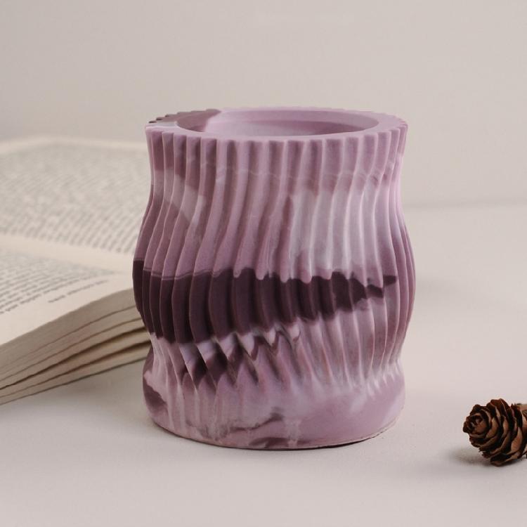 Striped Cylinder Tealight Holder Molds Cylinder Candlestick Molds