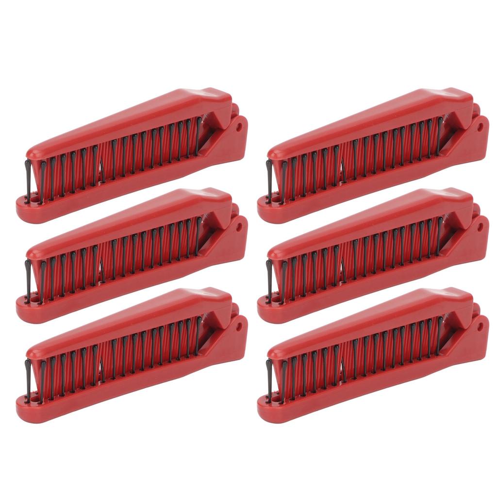 10pcs Foldable Hair Comb Portable Shaping Multi Functional Folding Comb for Hairdressing Red