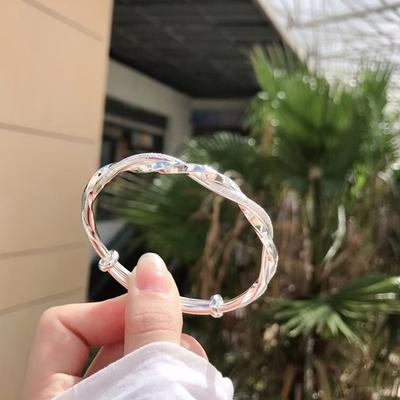 Luxury Silver Plated Weave Bracelets Bangles For Women  Party Wedding Engagement Jewelry Adjustable