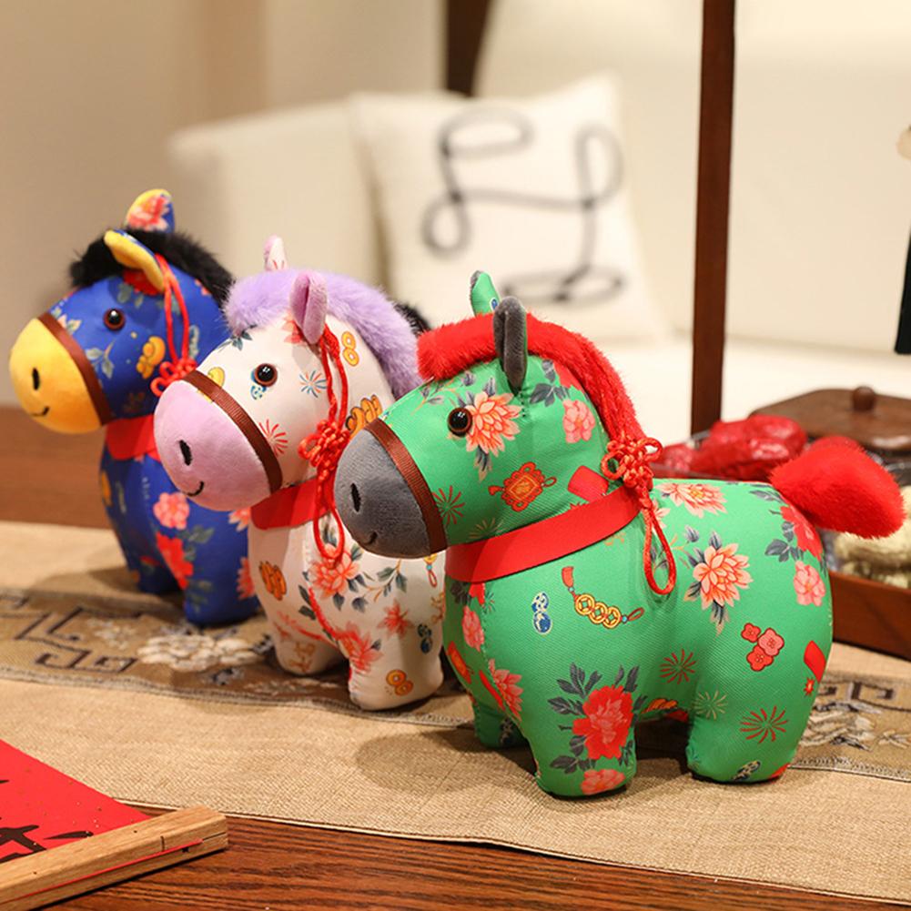 Traditional Horse Figure Collectible Soft-Huggable Plush Toy For Comfort Meaningful Cultural Gift Exchange