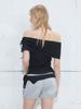 ETMON String Off Shoulder T-Shirt, Black