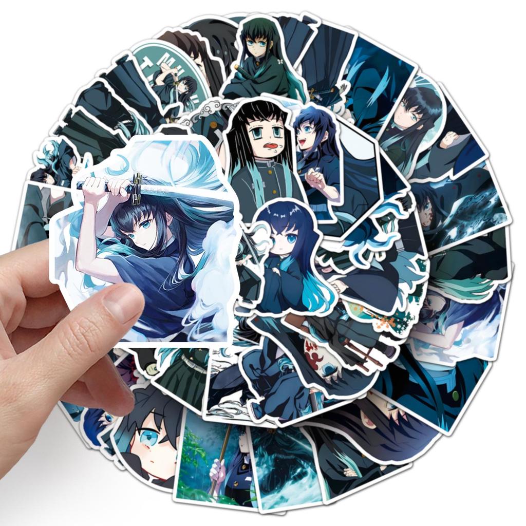 50pcs Tokito Muichiro Demon Slayer Anime Stickers - Graffiti Style for Phone & Luggage