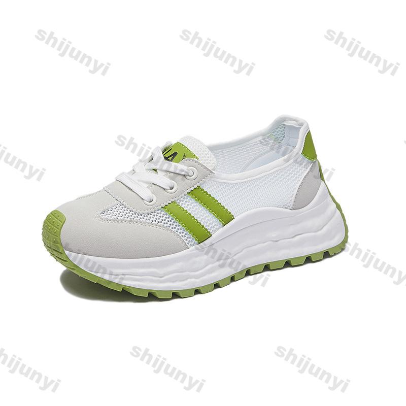 Fashion Women Chunky Sneakers 2025 Summer Outdoor Mesh Breathable Comfortable Sports Shoes Fashion Lace Up Height Increase Casual Shoes