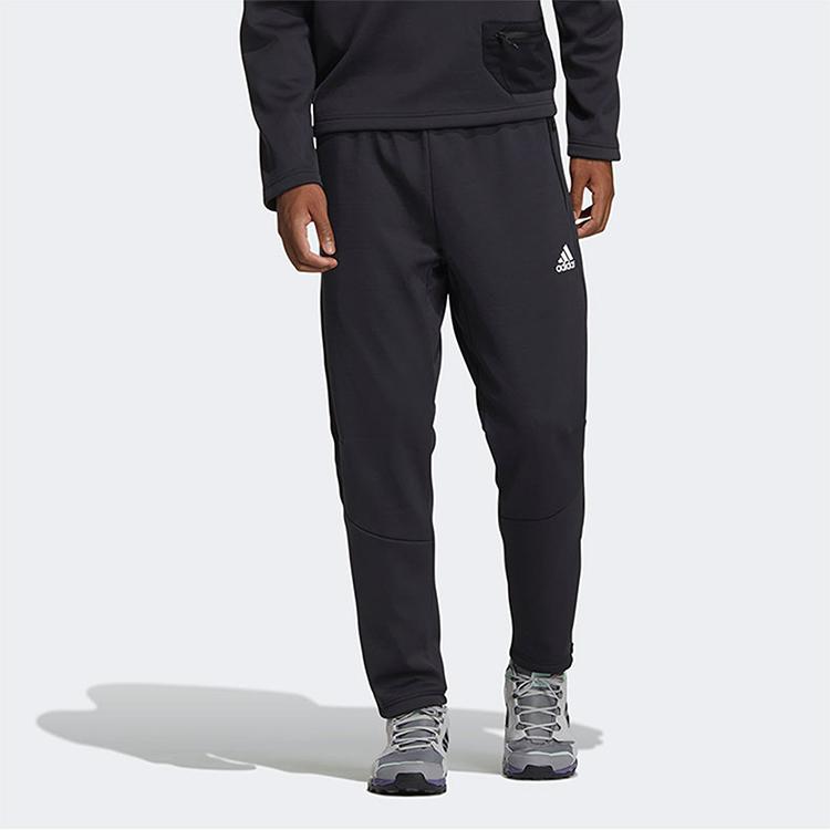 Adidas Reflective Tapered Fleece-Lined Athletic Pants Men Bottoms Black GV3510