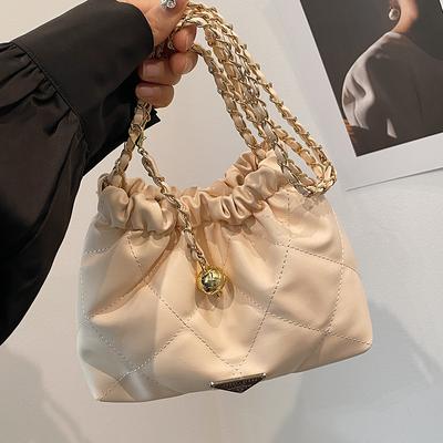 Bucket Bag mit Kette, neue modische und vielseitige Umhängetasche für Damen, Ins High-End-Schultertasche mit Kette