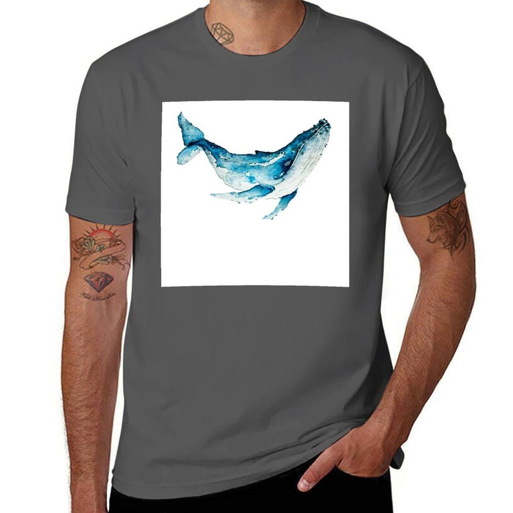 Hand Paint Watercolor Whale Illustration Animal Of Ocean Theme Tshirt Festival Party Tee Top
