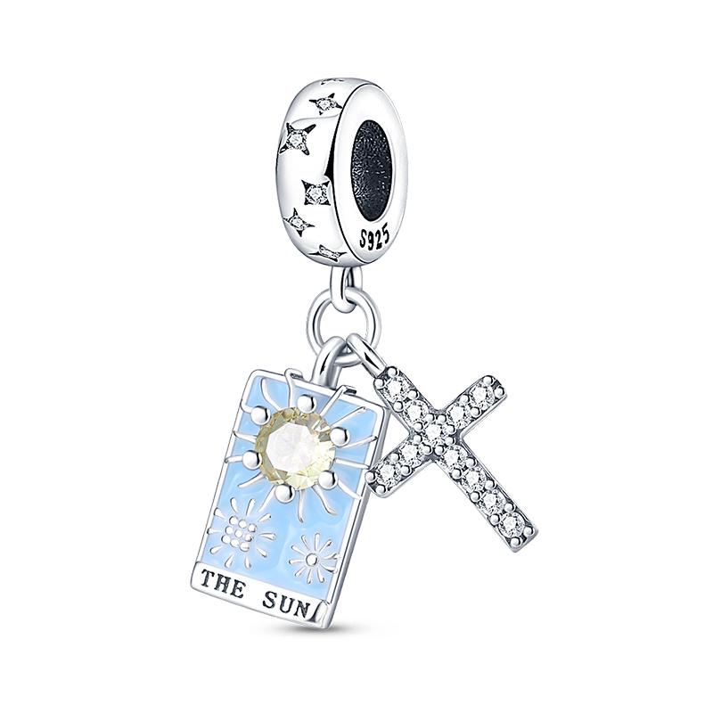 Copper Classic Sun Moon Stars Magic Tarot Charm Pendant For Women Fits Genuine Bracelet DoItYourself Jewellery