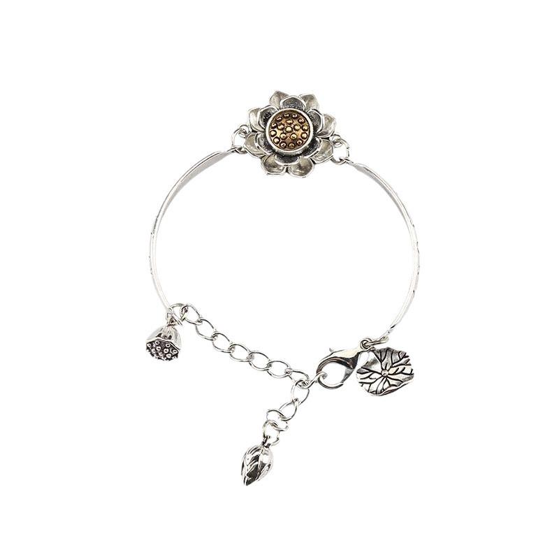 Ethnisch Drehendes Lotus Armband: Sechs-Zeichen-Mantra Modeschmuck für Damen