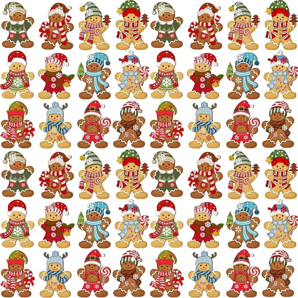 Weihnachtsornamente Schneemann Weihnachtsbaum Weihnachtsmann Plastikfiguren mit Lebkuchenhaus zum Aufhängen am Weihnachtsbaum Party DIY