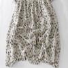 In the Summer of 2025, the New Printed Cotton and Linen Dress for Women's Loose and Thin Seven-quarter-sleeved V-neck Big Pendulum Long Skirt