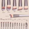 18-Piece Champagne Gold Makeup Brush Set: Powder, Blush, Eyeshadow, and Concealer Tools