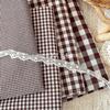 145x50cm Coffee Color Cotton Fabric Woven Check Cloth for Women Clothing Bags Hair Accessories Sewing Cloth