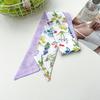 2025 Korean Fashion Flowers Pattern Women Twill Decorative Ribbon Small Scarf Binding Bag Handle Ribbon Hair Band Small Scarf