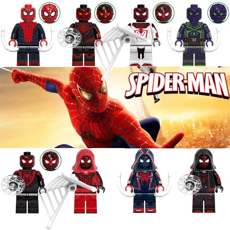 G0120 Superhero Building Blocks Spider-man Great Responsibility Suit In Red Cape