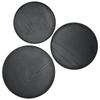3-teiliges Set 30cm 27cm 24cm Durchmesser Runde Schwarze Holztablett Geschirr Dessert Obsttablett für Zuhause Hotel