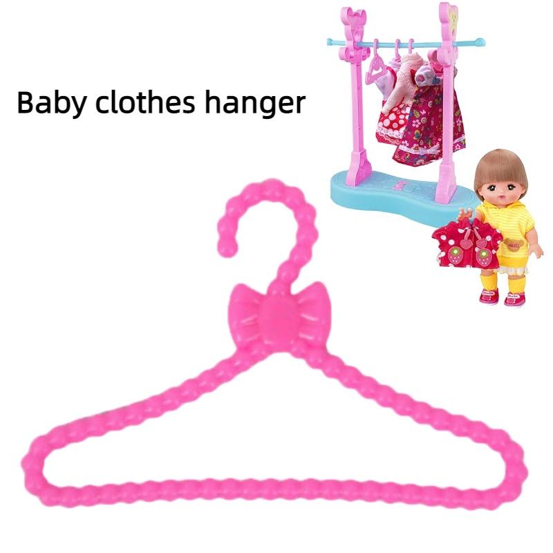 Packung mit 10 rosa Kleiderbügeln mit Schleife, 30 cm Höhe, leichter Kunststoff