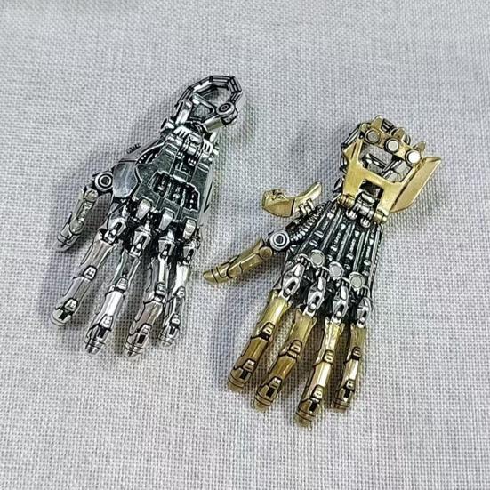 Mekanisk Hand Hänge Steampunk Halsband Hänge Retro Articulerade Fingerleder Robot Hand Berlock Smycken för Män Kvinnor