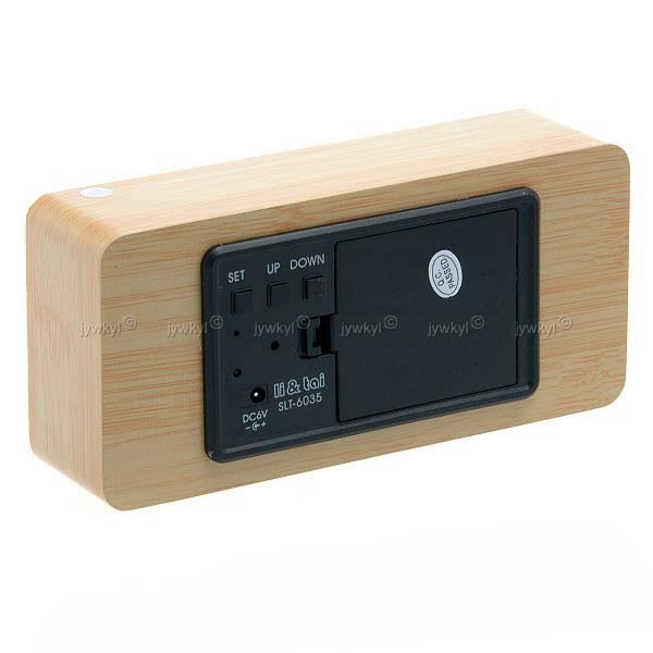 Alarm Clock - AAA_BR - Digital LED - Imitation Wood - Thermometer - Alarm