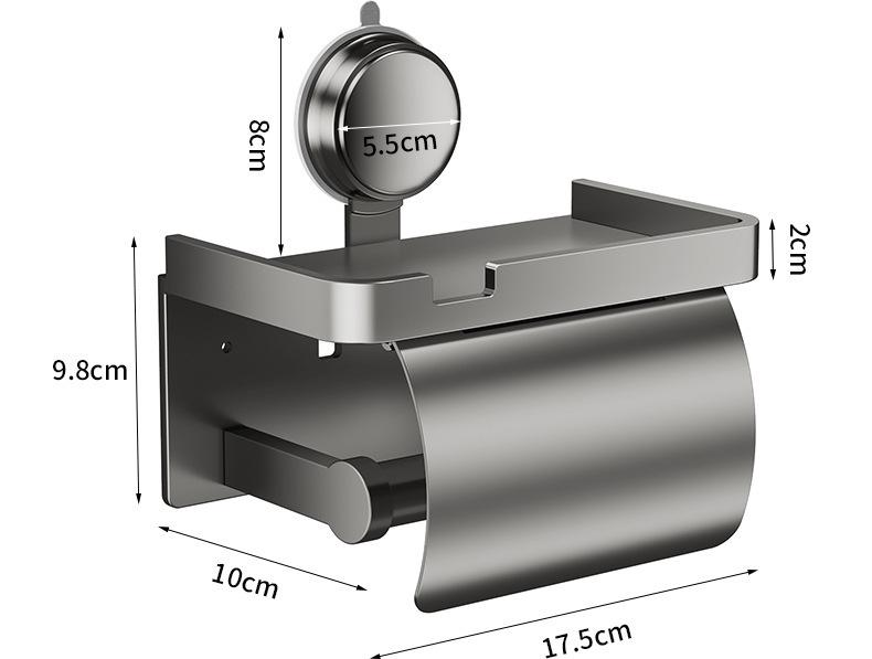 Suction Cup Toilet Paper Holder: No-Punch Wall-Mounted Bathroom Tissue Box