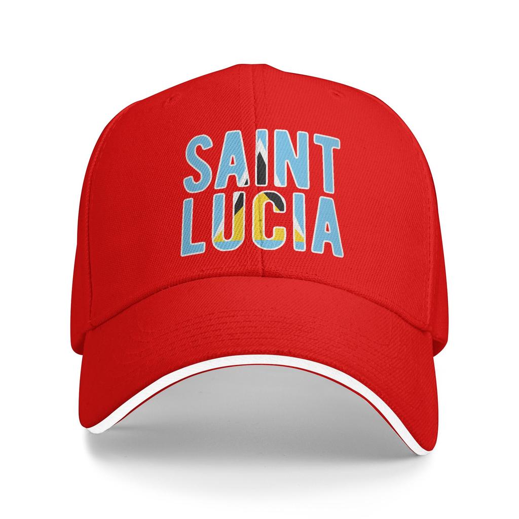 Saint Lucia Flag Sun Baseball Cap Summer Couple Women  Design Trucker Hat High Quality Streetwear Outdoor Sports Baseball Caps