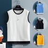 Men's Ice Cotton Sleeveless Top with Shoulder Pads