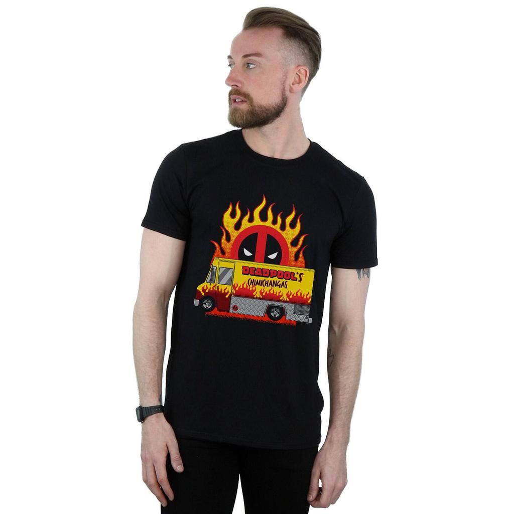 Marvel Mens Deadpool Chimichangas Van T-Shirt