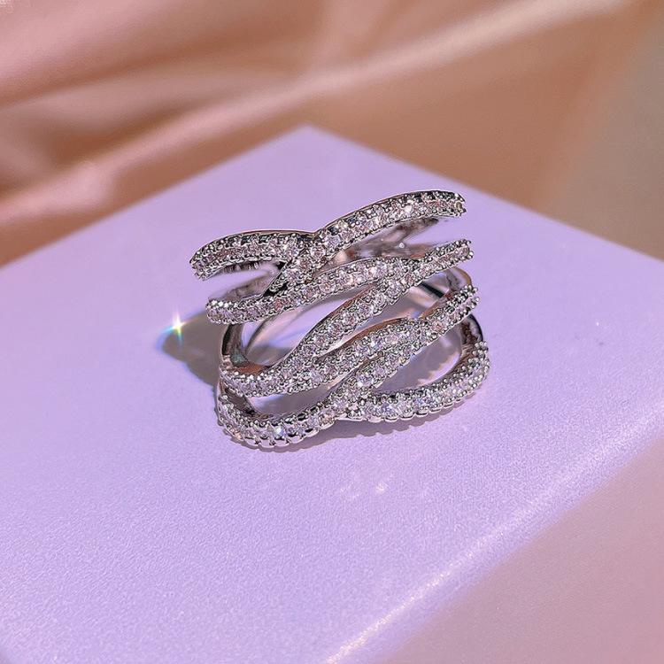 Hipster Jewelry Multi-Layer Row Diamond Ring Women'S Joint Index Finger Ring Sexy Personality Finger Ring