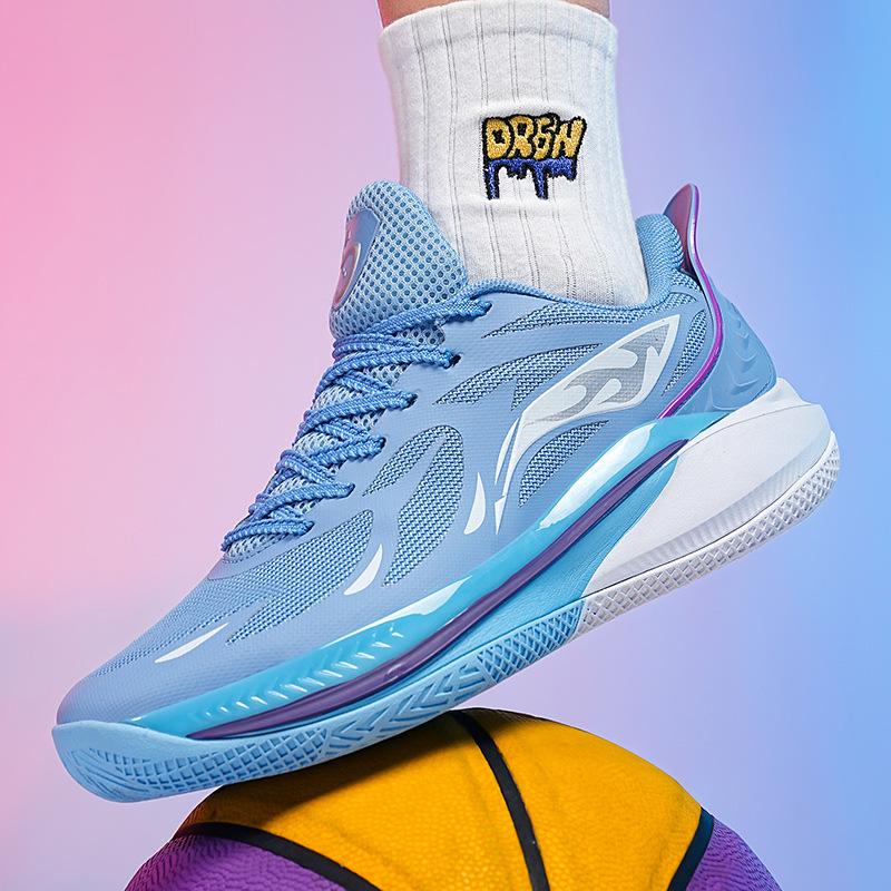 Foreign trade new basketball shoes men's actual combat wear-resistant low-top non-slip breathable student shock high-quality sports shoes women