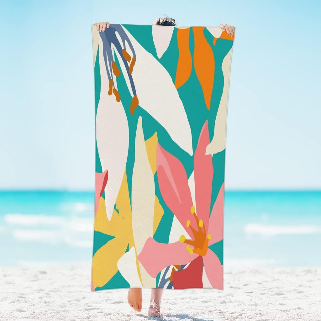 Abstract Art Graffiti Animal Print Oversized  Microfibre Beach Towel,Extra Large Towel Light Travel Towel for Adults Beach Gifts