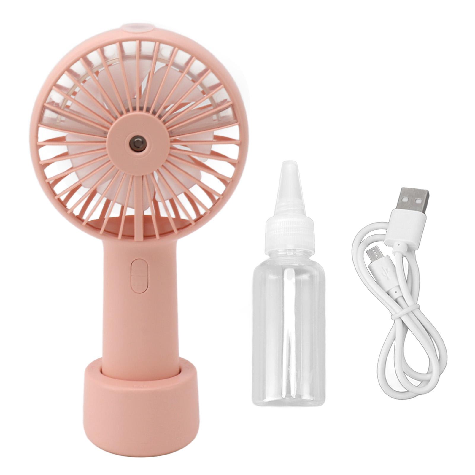

Ручной вентилятор для распыления, тихий, 2000 мАч, 3 скорости ветра, 2 режима распыления, 7 турбинных лопастей, USB, персональный распылитель розовый