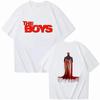 The Boys "Peleryna z Amerykańską Flagą Homelander" Graficzna Oversize Streetwear Koszulka Merch dla Fanów Koncertów Pop Rock