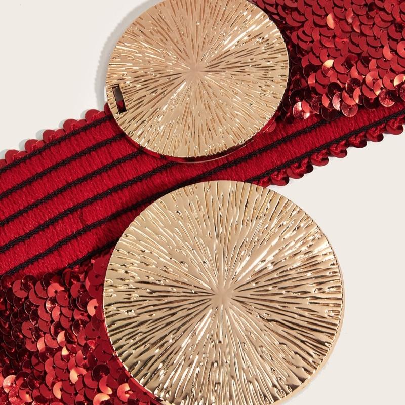 All Matching Cincher Elastic Corset Belt Female Blingbling Corset Shining Waistband Waist Decorative Belt for Dresses
