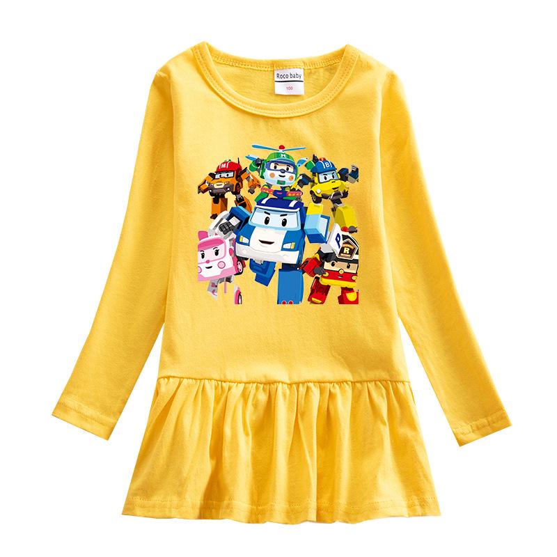 Korean Style Girls' Cartoon Mesh Dress - Long Sleeve Princess Outfit for Spring/Autumn 2025