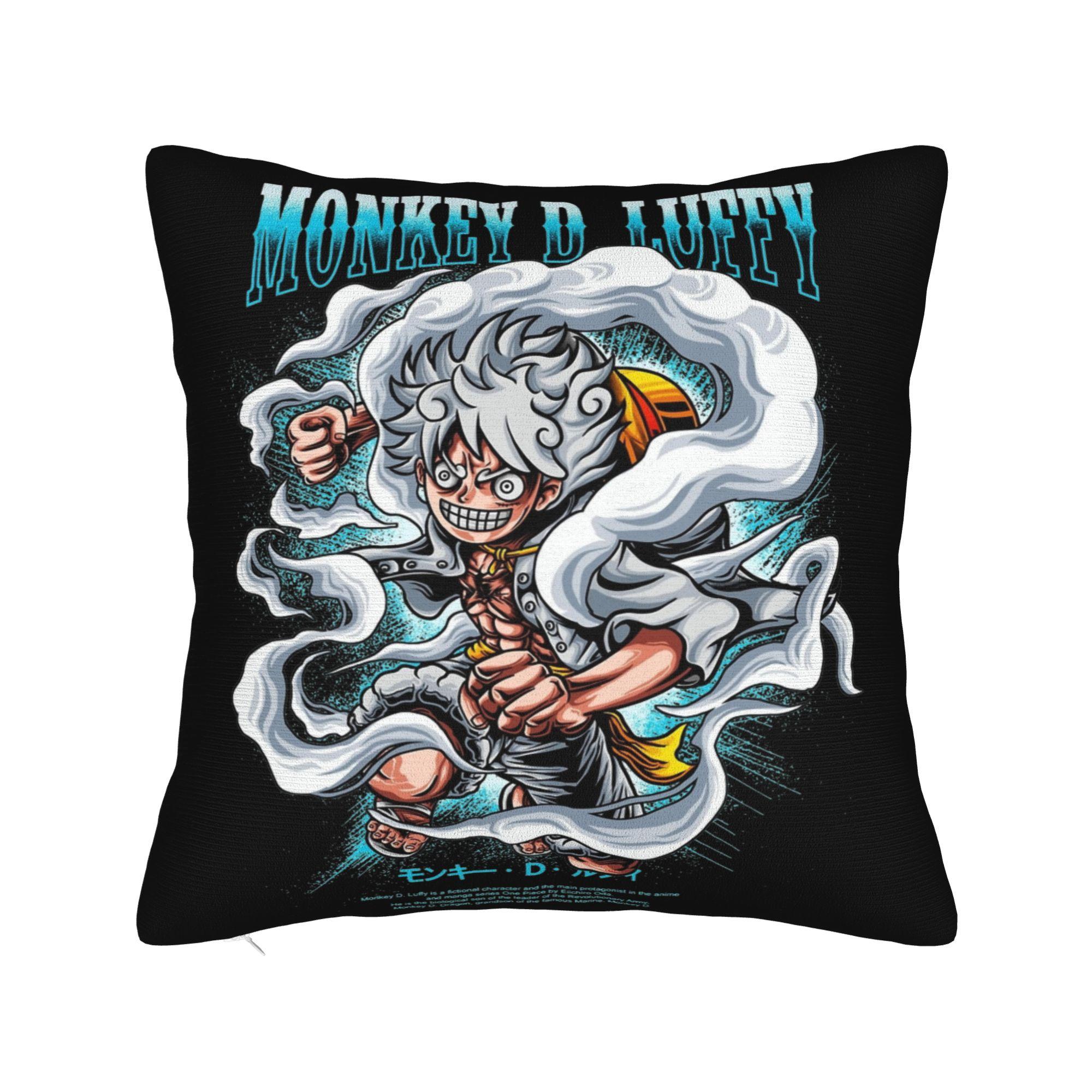 Luffy Anime Heart Pirates Jolly Roger Square Pillow Covers Polyester Home Cushion Case Cute Decor Pillow Cover 30x30cm 12x12in
